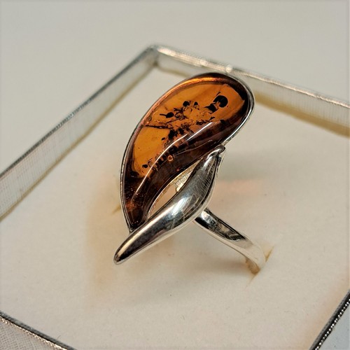 HWG-23101 Ring, Teardrop Shape with Silver Accent $60 at Hunter Wolff Gallery